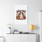 Halloween Highland Cow Ghost Matte Canvas