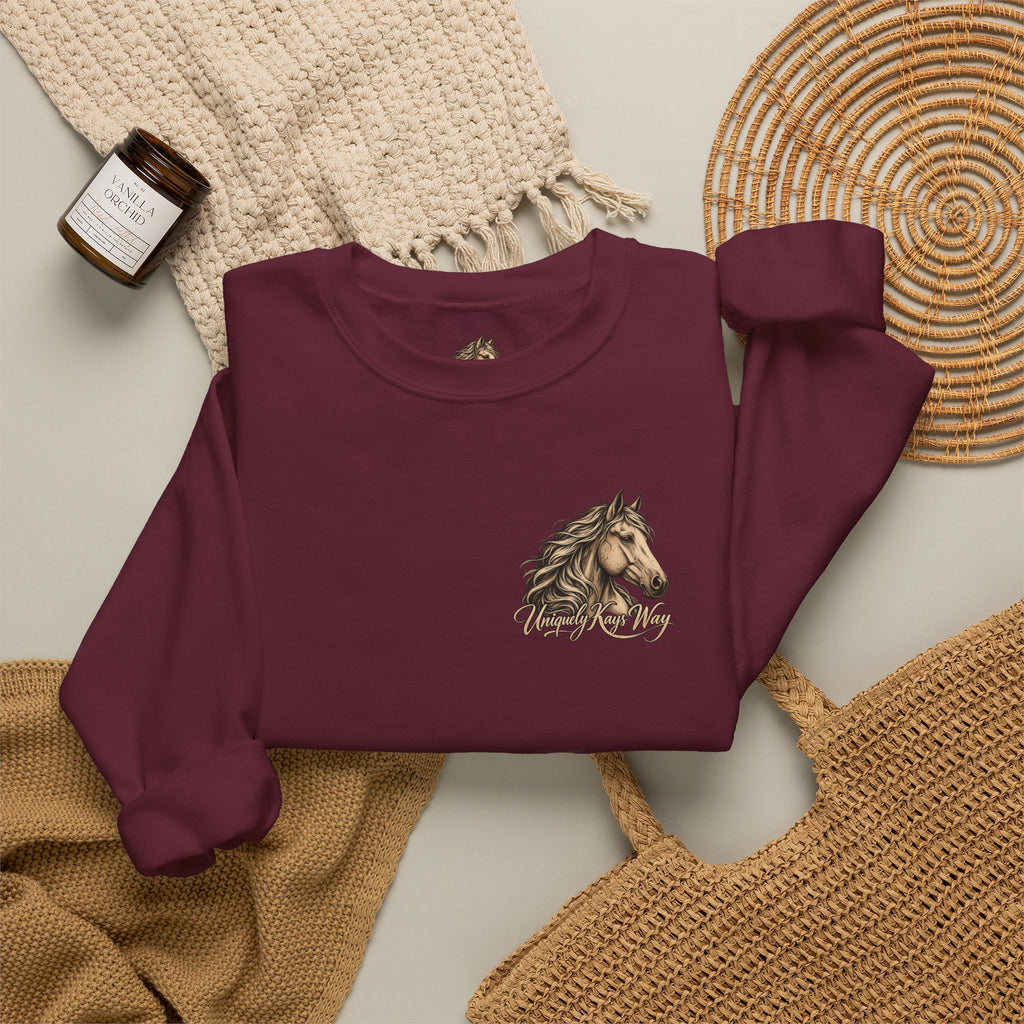 UKW Horse Collection - Palomino & Bay Sweatshirt - Equestrian Logo Crewneck