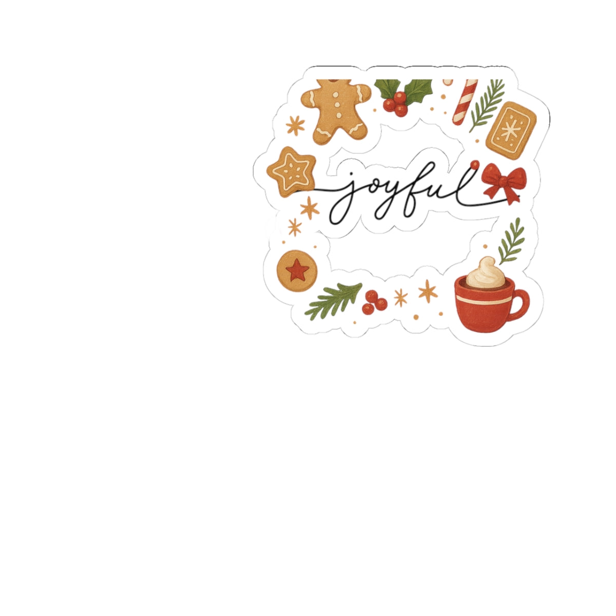 Joyful Holiday Sticker — Christmas Gingerbread & Cocoa Kiss-Cut Sticker Pack
