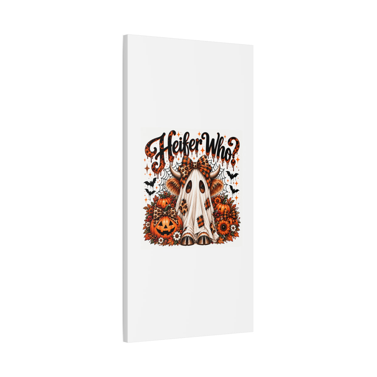 Halloween Highland Cow Ghost Matte Canvas