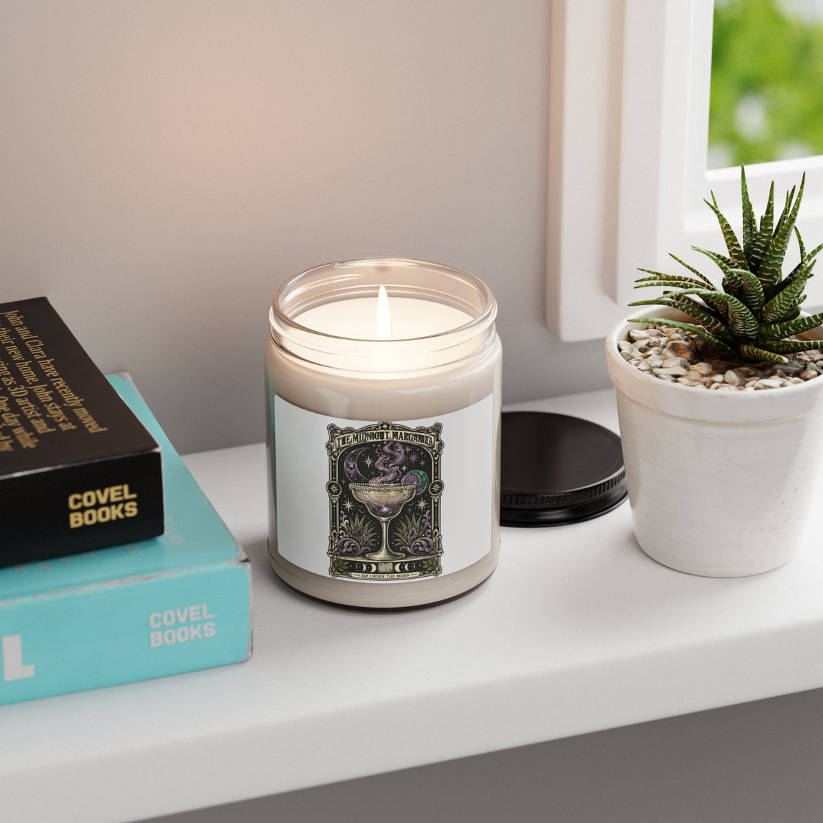 Midnight Margarita Art Nouveau Candle, Soy Wax 9oz | Cocktail Witchcore