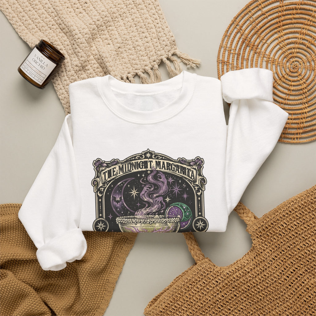Midnight Margarita Illustration Sweatshirt | Moonlit Cocktail, Mystic Baroque