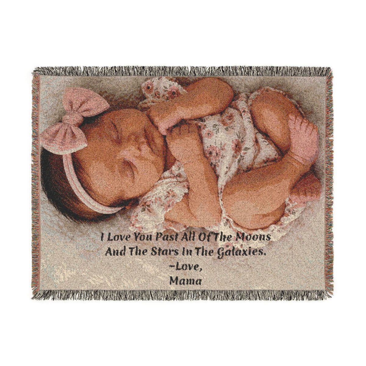 Personalized Photo & Message Woven Blanket – Custom Family, Baby, Pet & Keepsake Gift