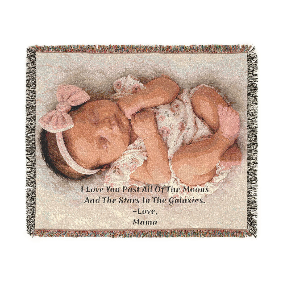 Personalized Photo & Message Woven Blanket – Custom Family, Baby, Pet & Keepsake Gift