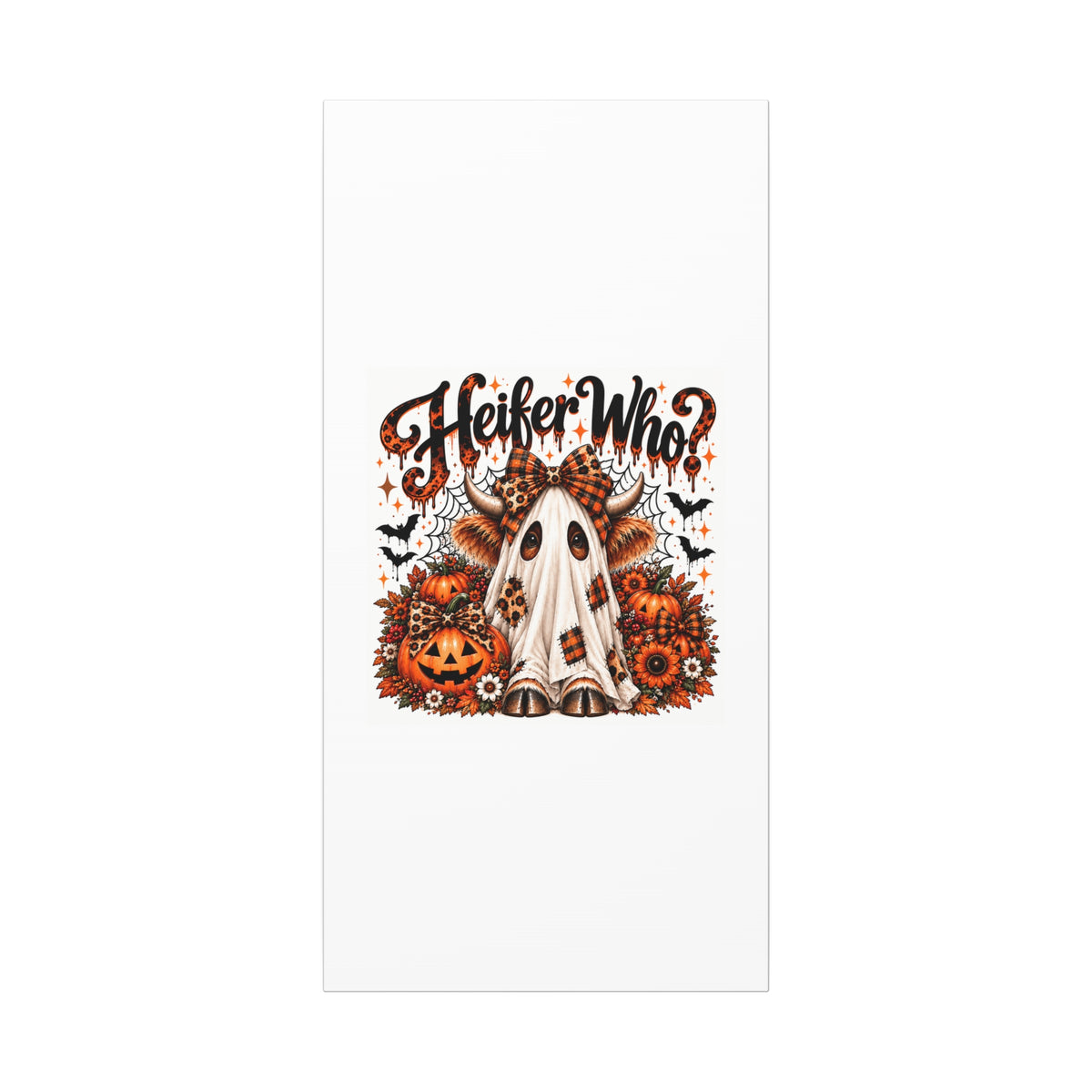 Halloween Highland Cow Ghost Matte Canvas