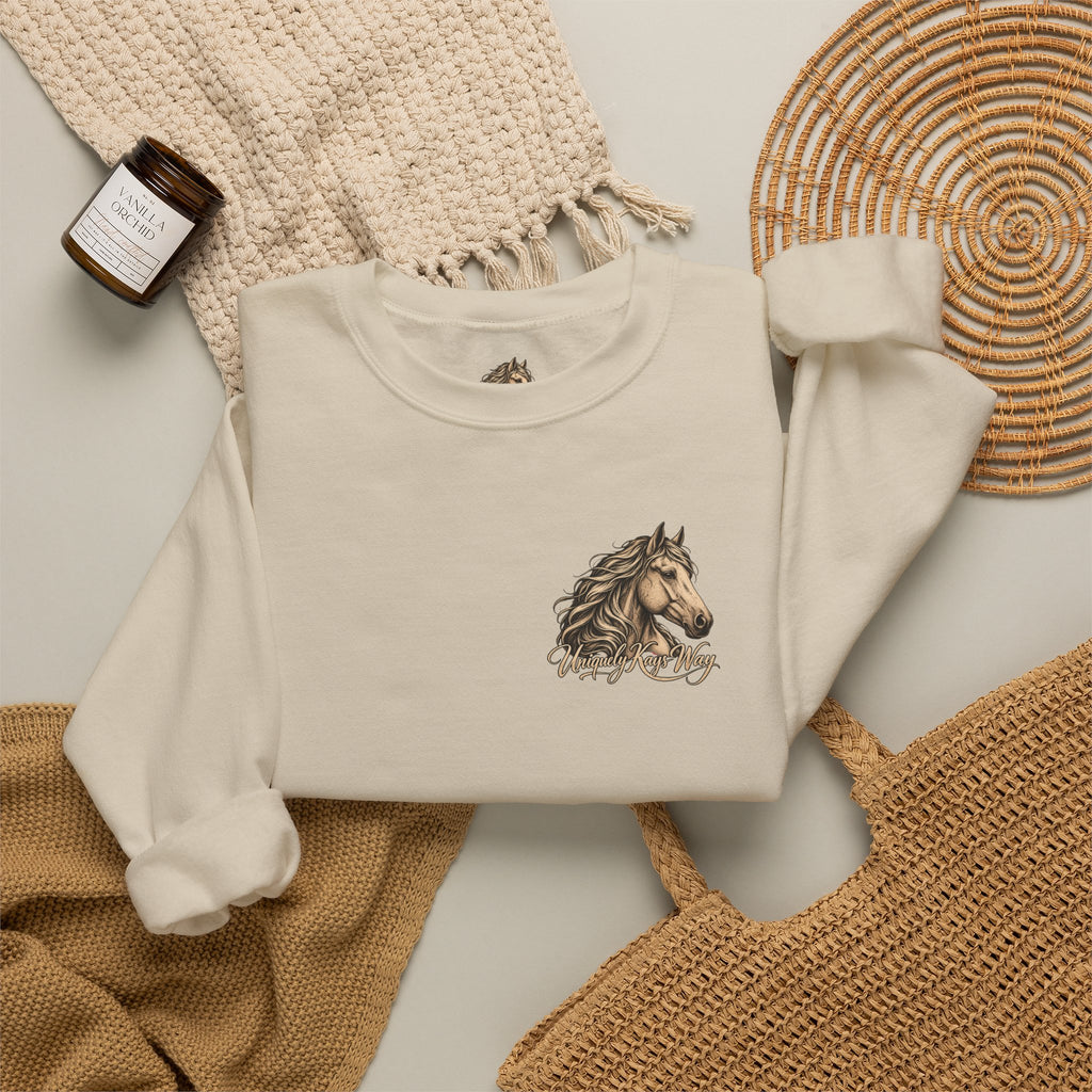 UKW Horse Collection - Palomino & Bay Sweatshirt - Equestrian Logo Crewneck