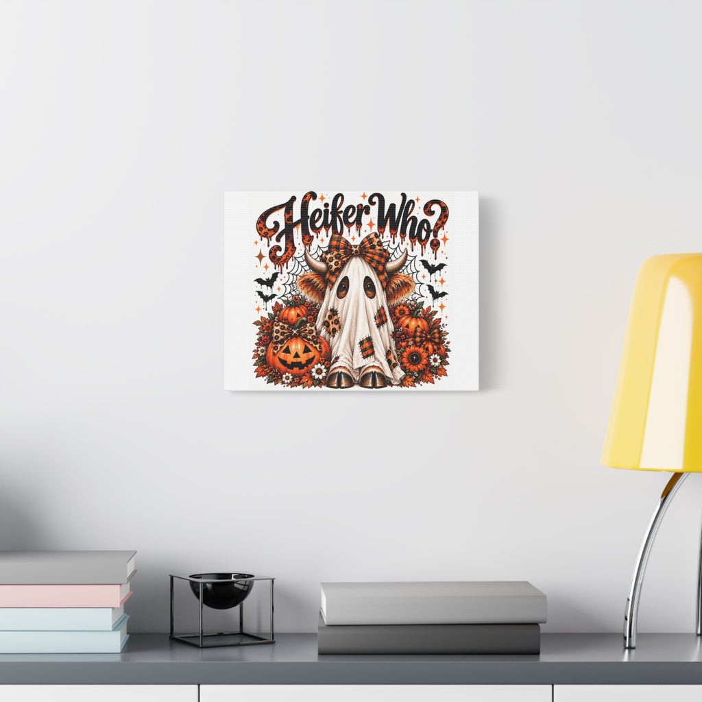 Halloween Highland Cow Ghost Matte Canvas