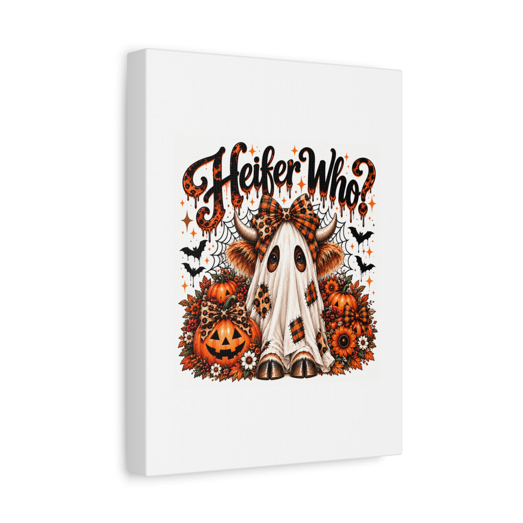 Halloween Highland Cow Ghost Matte Canvas