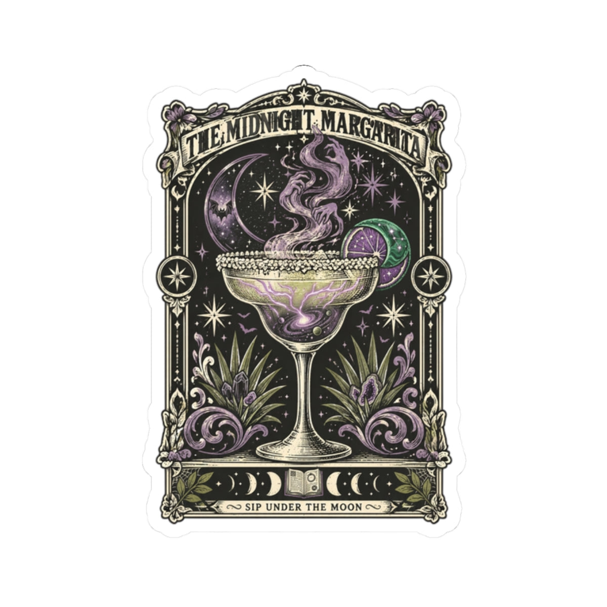 Midnight Margarita Sticker | Witchy Cocktail, Moonlit Aesthetic