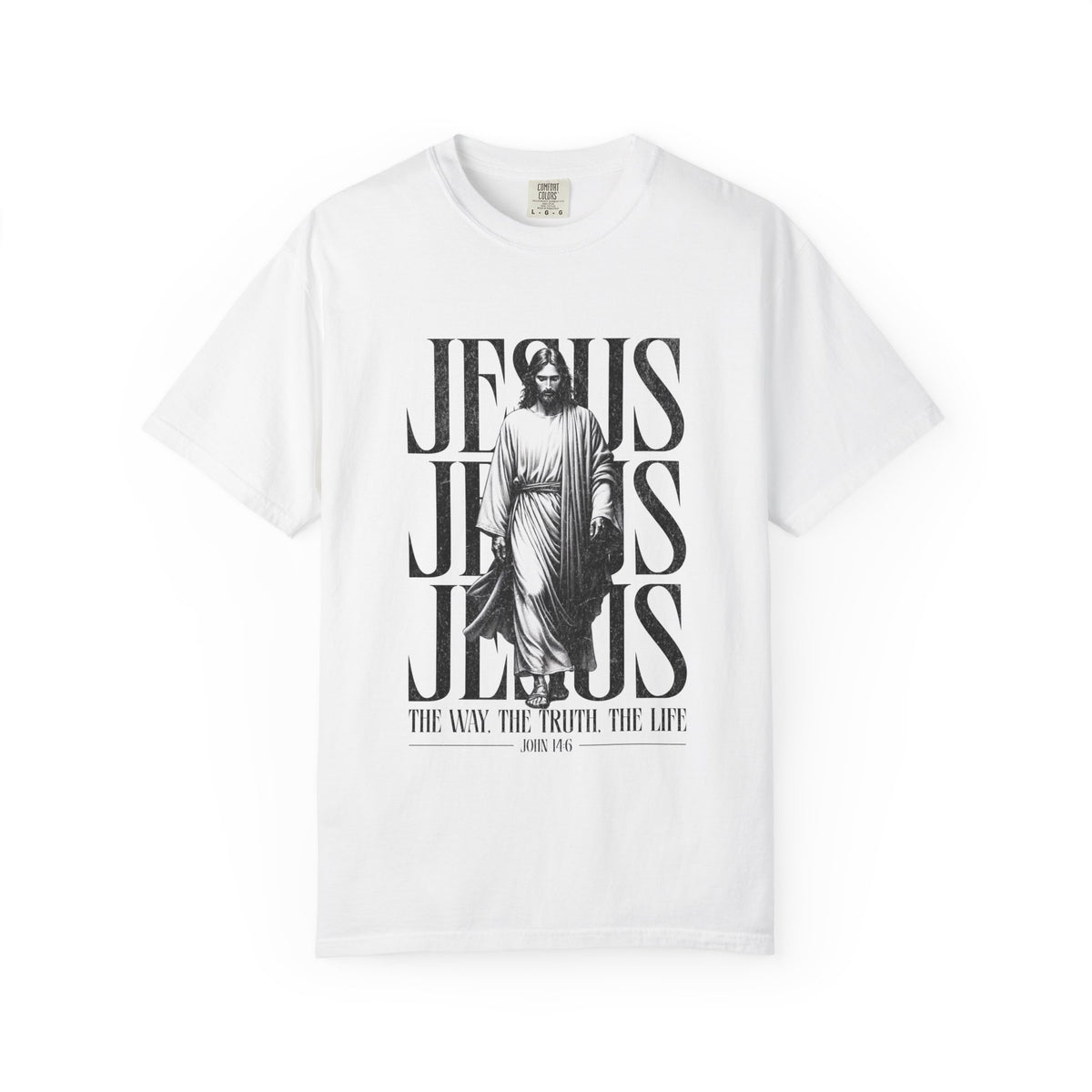 Jesus Typography Graphic T-Shirt — "The Way The Truth The Life" Christian Tee